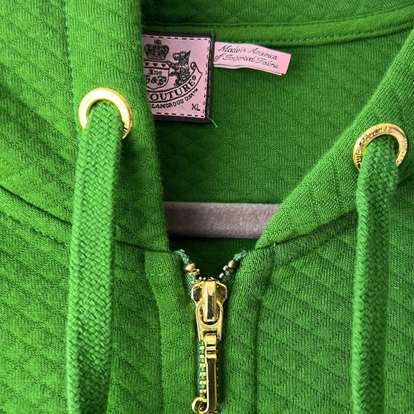 Juicy Couture zip up waffle Lime Green Hoodie - Picture 2 of 6